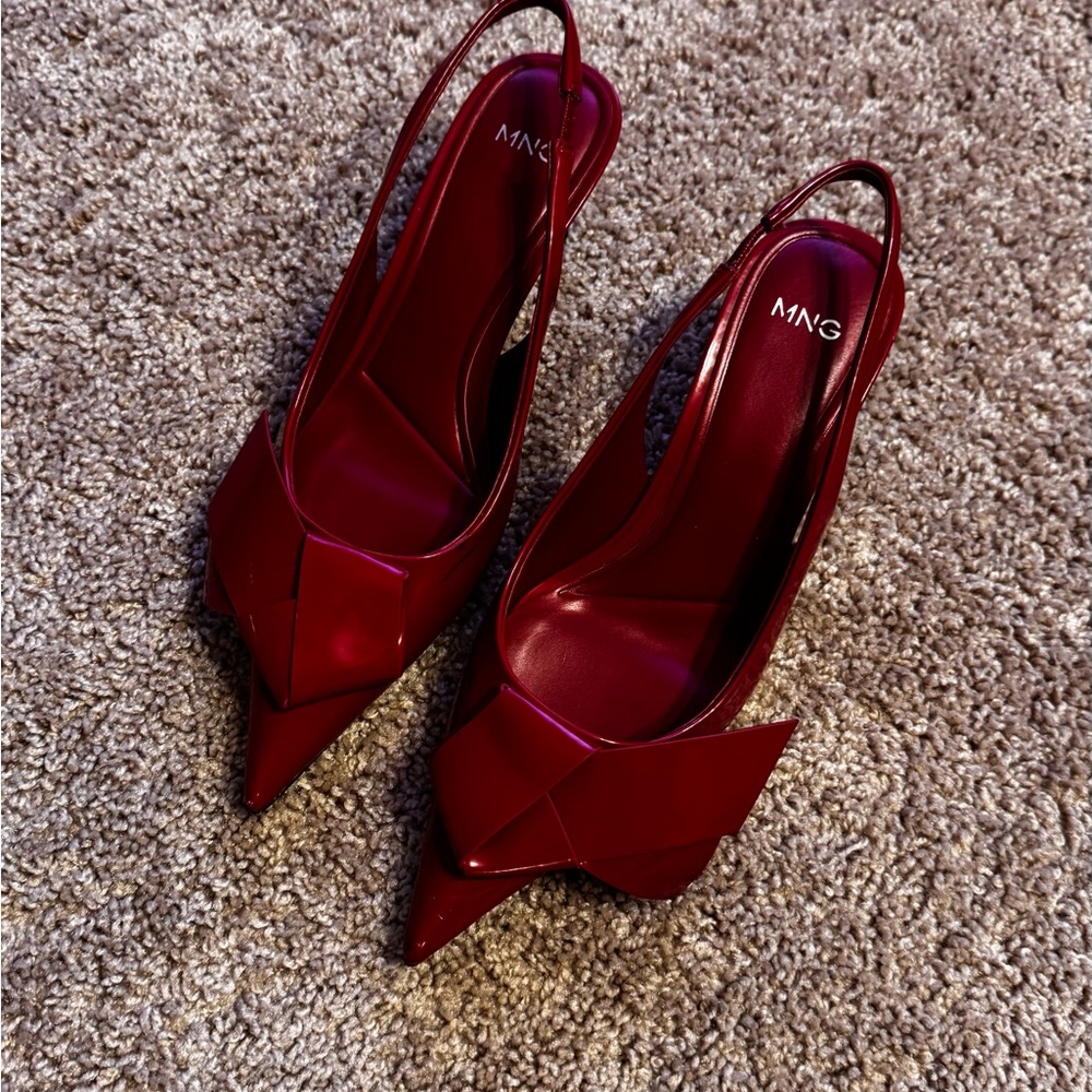 Mango Women's Red Slingback Heels
